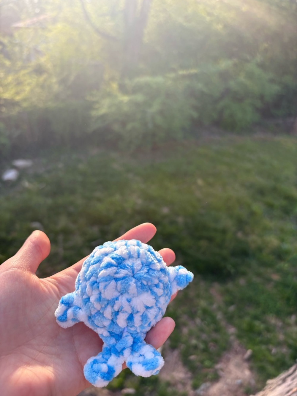 Blue Raspberry Whale Plush Handmade Crochet - Mini Whale Gift Crochet Animal - Picture 6 of 7